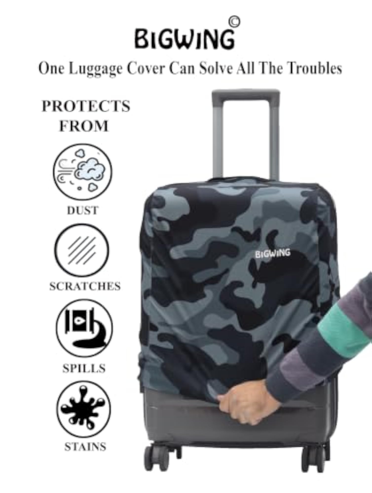 Protective Cover in Polyester Fabric with Camouflage Print