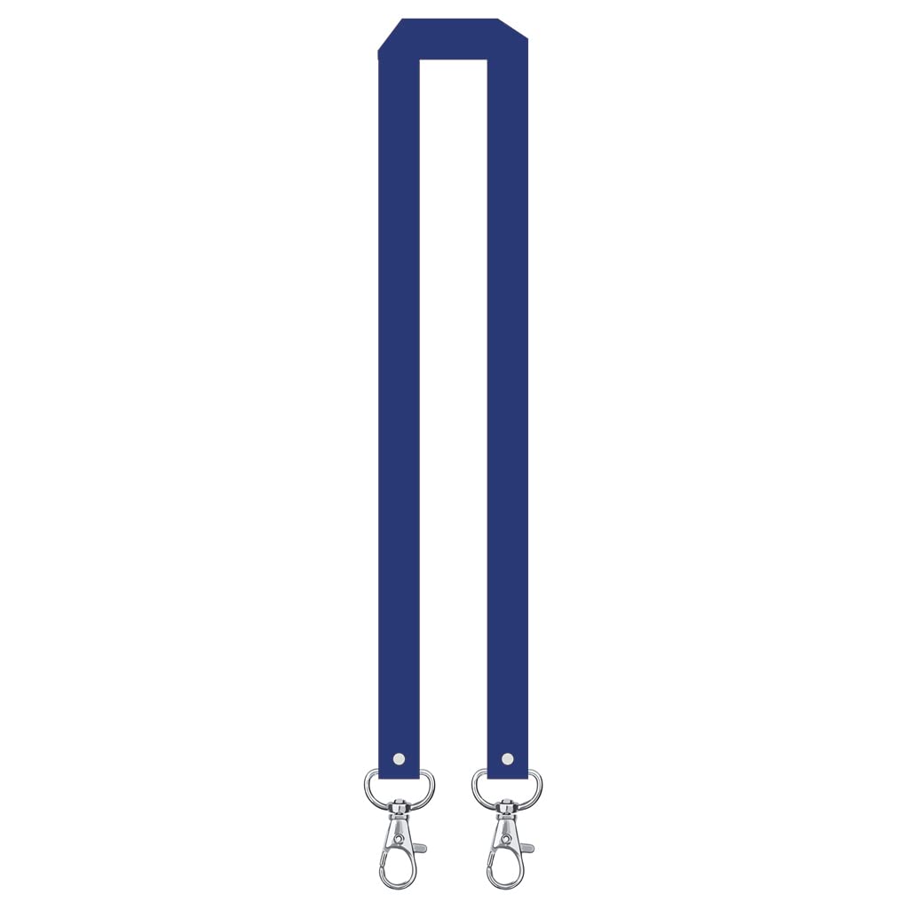 inking house Plain or Peroanalised DOUBLE CLIP Lanyard neck strap ID holder (NAVY)