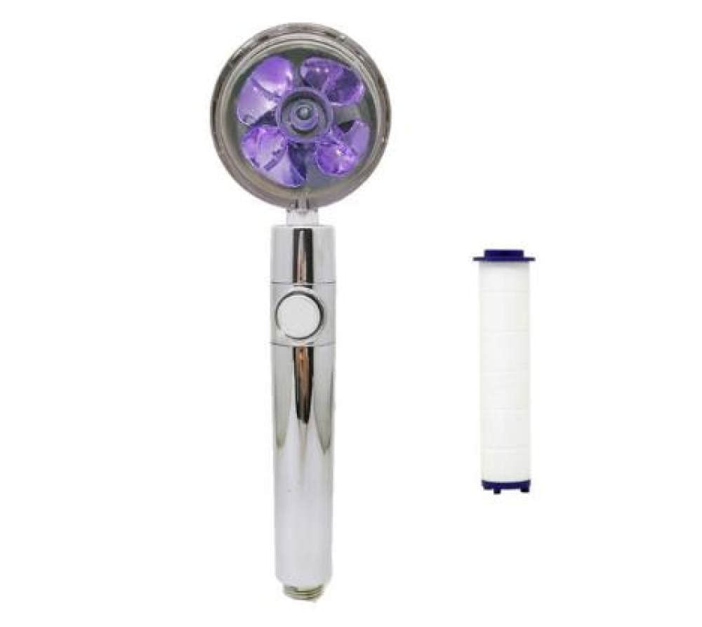 Pommeau de douche économie d'eau violet résolvant le manque de pression de jet