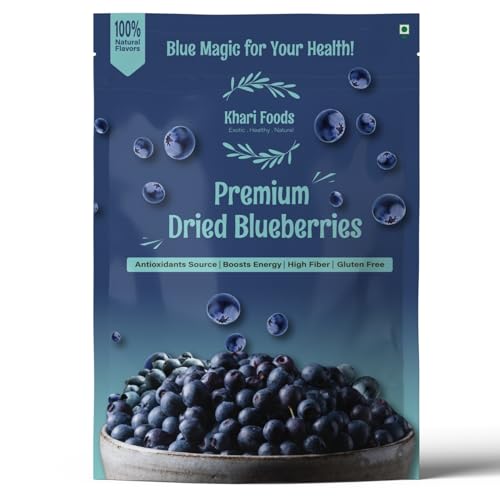 Image of Khari Foods Dried Seedless Blueberries 150g, Rich in Fibre, Vitamins, Healthy Snacks
