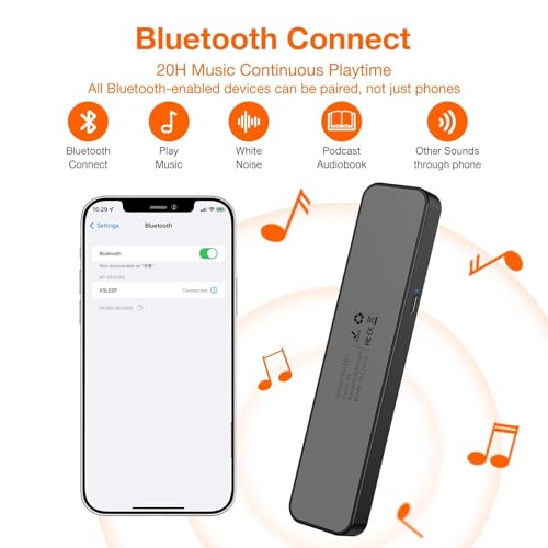 Image of Bone Conduction Bluetooth Pillow Speaker for Sleeping, Portable Sleep Bar Perfect for Side Sleepers, Speaker with Stereo Bass-30 /60-Min Timer, Volume Control, TF Function, Privacy&Meditation