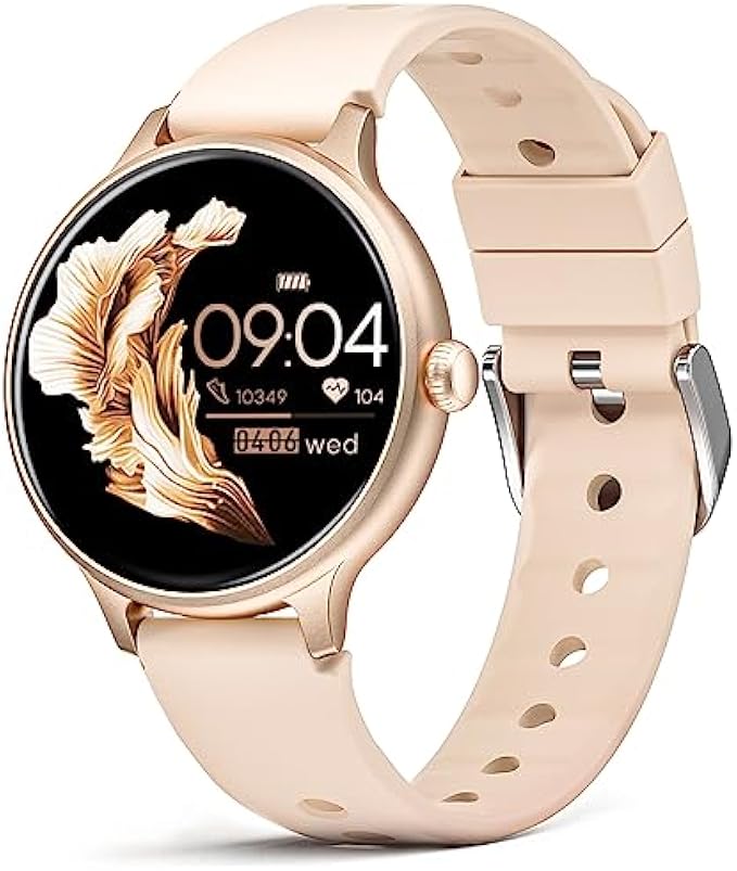 FITVII Smart Watch for Women Answer/Make Call, Fitness Tracker with 24/7 Blood Pressure and Heart Rate Monitor, Blood Oxygen Sleep Tracking Step Counter Waterproof Smartwatch for Android and iOS Phone