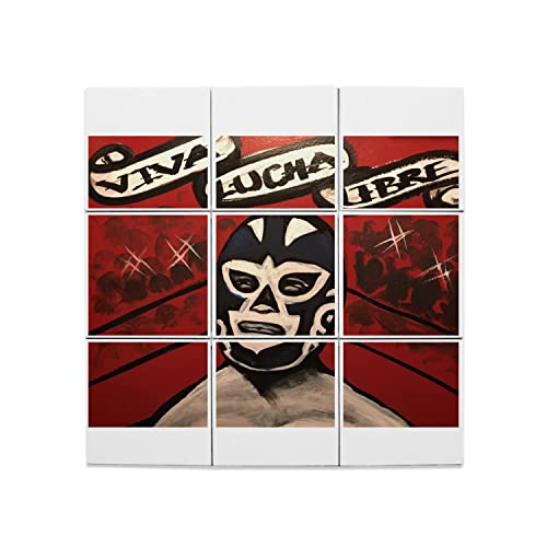 Carreaux céramique 20 x 20 cm fresque murale Viva Lucha Libre Mexique