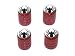 Spider Black - Tire Rim Valve Stem Caps - Red