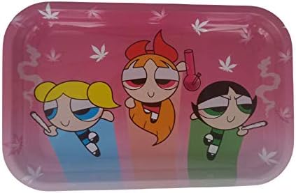 Favela 420- Metal Rolling Tray Power Pink Large 10 Inch - Cigarette Rolling Trays - Smoke Accessories - Rolling Paper Tray - Rolling Plate