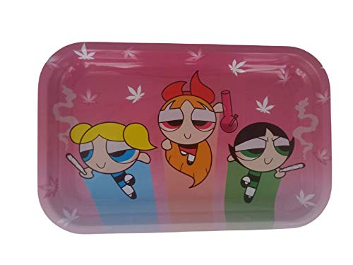 Favela 420- Metal Rolling Tray Power Pink Large 10 Inch - Cigarette Rolling Trays - Smoke Accessories - Rolling Paper Tray - Rolling Plate