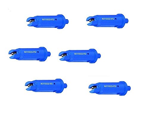 Pack of 6 - TeeJet Air Induction Flat Spray Tips Blue 110° Polymer Visiflo Farmer Bob's Parts AI11003-VS