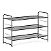 Bextsware 3-Tier Shoe Rack,Stackable and Adjustable Multi-Function Wire Grid Shoe Organizer Storage,Extra Large Capacity, Space Saving, Fits Boots, High Heels, Slippers and More(Bronze)