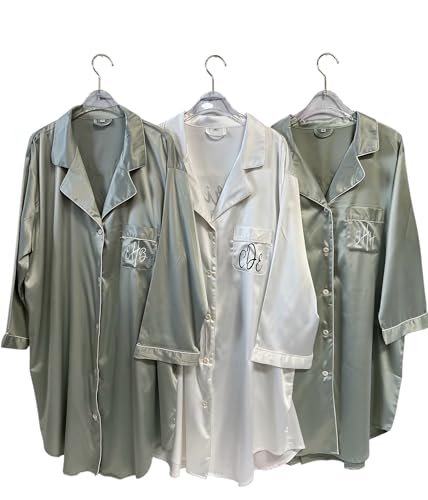 Bridesmaid Pajama Long Sleeve Personalized Sleep Shirt Wedding Gift Button Down Shirts Getting Ready Robe Bridesmaids Proposal Blush