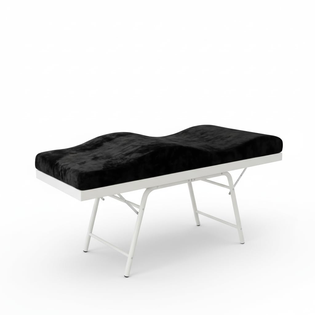 Materac-wave z memory foam do leżanka kosmetyczna/stoły do masażu, 190x70 cm, idealnie do salonu przedłużania rzęs, PMU, czarny
