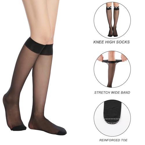 HA WA Women's Knee High Stocking Nylon Pantyhose Socks2