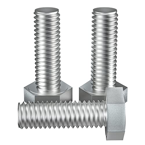 Image of 3 /8-16 x 1-1 /4 inch (5 /8 to 7 inch Optional) Hex Head Screw Bolt, Stainless Steel 18-8(304), Fully Threaded,10pcs
