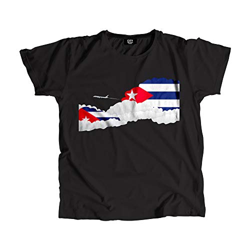 T-shirt Cuba motif avion et nuages, cadeau pour voyageur