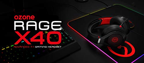 Cascos-Gaming-Ozone-Rage-X40-Auriculares-con-microfono-Sonido-71-Virtual-Software-Altavoces-50m-LED-Rojo-Diadema-Ajustable-Controlador-Compatible-PS4-Ergonomico-Negro