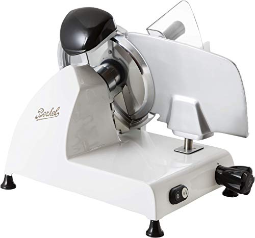 Berkel Red Line 220 Food Slicer White 9 BladeElectric Luxury Premium Food SlicerSlices Prosciutto Meat Cold Cuts Fish Ham Cheese Bread Fruit and VeggiesAdjustable Thickness Dial
