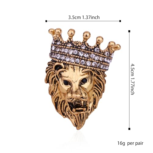 Image of Lion Vintage Men Brooch Pins for Suits Pin Women Brooch Pin Animal Lapel Pin Safety Pin Punk Suit Tie Pin Husband Boyfriend for Valentine's Day Anniversary Birthday Gifts