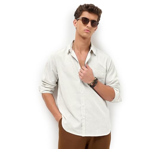 Image of Urbano Fashion Men's Cotton Full Sleeve Regular Fit Casual Striped Shirt