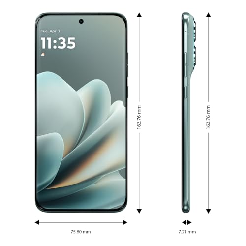 Image of Motorola Edge 70 Pro+ 5G (Twill Inspired Pantone Stormy Sea Green, 12GB RAM, 256GB Storage) | Dimensity 8500 Extreme Processor | 50MP + 50MP + 50MP Triple AI Camera |6.8 inch pOLED Display|
