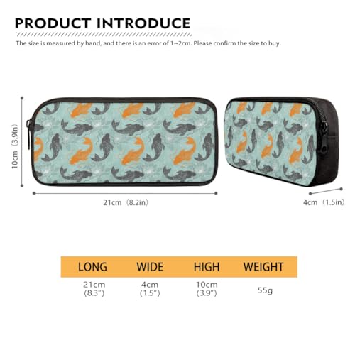 Image of Japanese Koi Carp Pencil Case for Men Women,Large Capacity Pencil Box for Boys Girls,Pencil Case Pouch with Zipper for School Work Travel