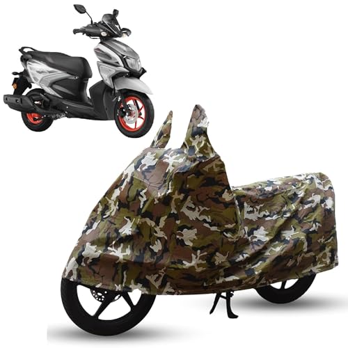 Image of Sulfar Bike Cover for Yamaha Ray ZR 125 Street Rally (Sports Scooter) | Waterproof, Dustproof & UV Protected | All Weather Two Wheeler Cover (Army Green) New 2026 Variants
