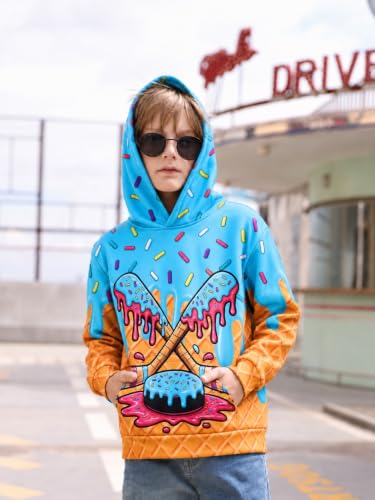 Image of Boys Girls Warm Fleece Hoodies Sweatshirt with Pockets Size 5-16 Years