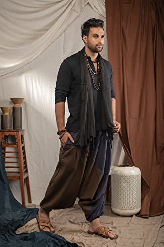 Image of The Veshti Company Stylish Harem Pants for Men's Cotton Hippie Style Baggy Oversized Yoga Pajama Pant