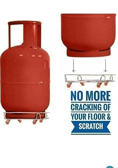 Image of Q13 Multi-Purpose Cylinder Trolley & Plant Stand | Smooth Movement Gas Stand with 360 Rotating Wheels | Kitchen & Home Availability (1)