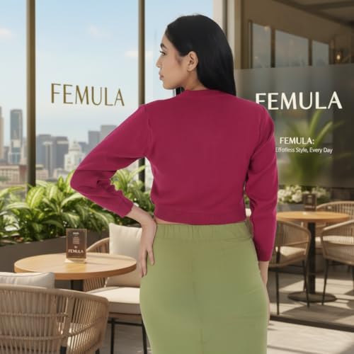 Image of Women Winter Wear V-Neck Full Sleeves Regular Fit Woollen Blouse