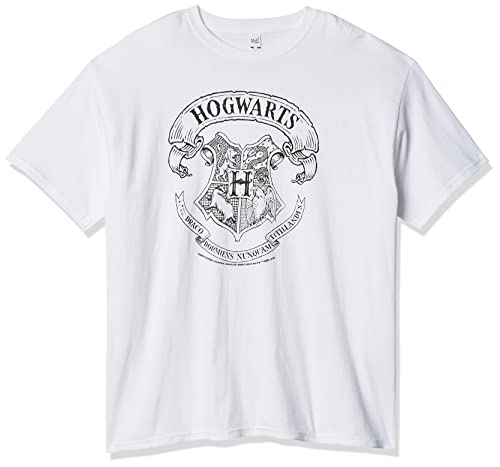 Image of WARNER BROS Men's Hogwarts Crest T-Shirt, White, Medium