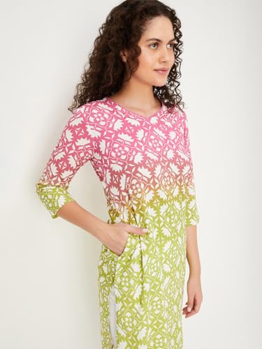 Image of Max Women's Rayon Blend Regular Fit Casual Kurta