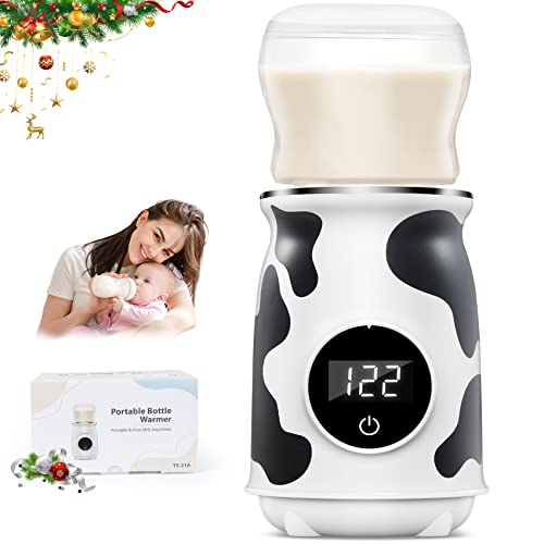 Image of Portable Bottle Warmer, URMYWO Fast Baby Bottle Warmer for Breastmilk Formula, 9000mAh Wireless Travel Bottle Warmer, 4 Heating Options & Smart Temperature Control, LED Display Touch Control