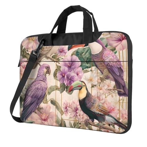 Bolso portátil impermeable 14 pulgadas con diseño tropical miniatura 1