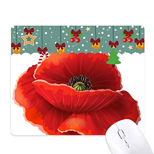 Alfombrilla de ratón floral con estampado de amapolas y bordes reforzados