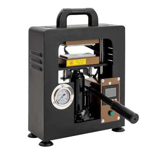 10 Ton Hydraulic Heat Press Machine - 900w Portable Manual Oil Press Machine with LCD Temp/Time Control, Dual 2.4'X4.7' Heat Plates & Pressure Gauge - for Oil Extraction, Printed Textiles (110v)