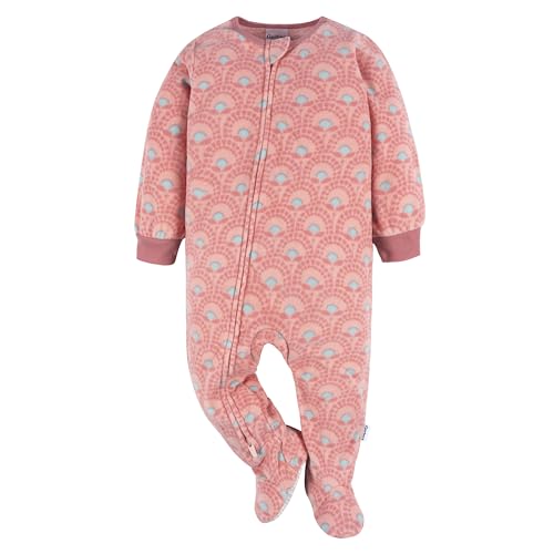 Image of Gerber Baby Girl & Toddler 2-Pack Loose Fit Fleece Footed Pajamas