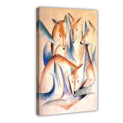 Franz Marc Quatre renards rouges impression sur toile déco bureau 50x76