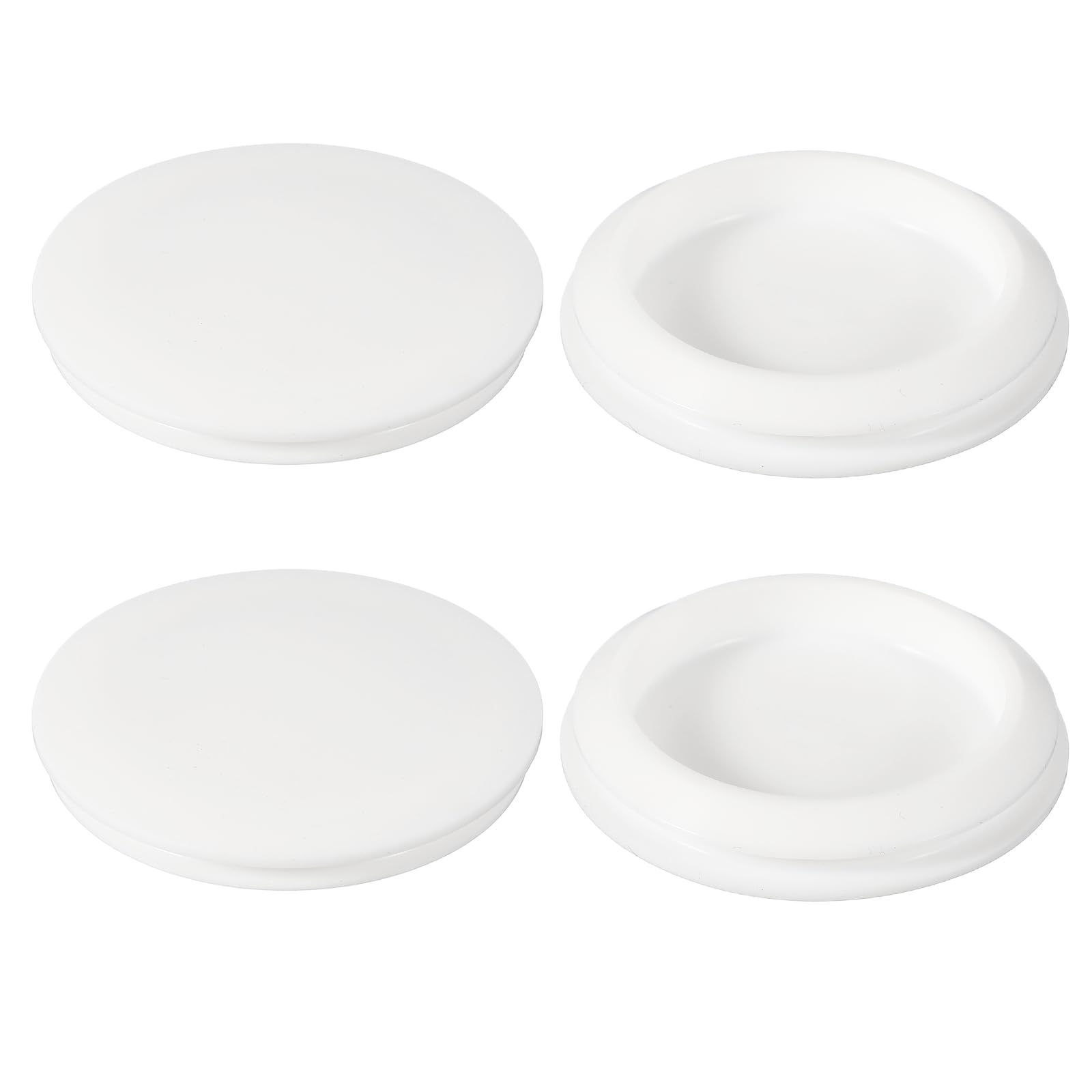 YELARXI Rubber Plugs, Silicone Hole Plugs, T Type Rubber Stoppers, Waterproof Snap Locking End Caps - Fitting for (45 mm Round Holes/Kitchen/Furniture) 45 mm & 4 Pack & White