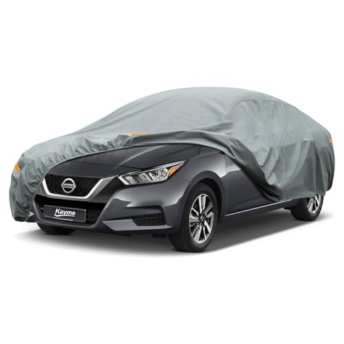 Image of Kayme Heavy Duty Car Cover Custom Fit Nissan Versa Waterproof All Weather for Automobiles, Full Exterior Covers Sun Rain UV Protection.（Deliver About 3-10 Days）