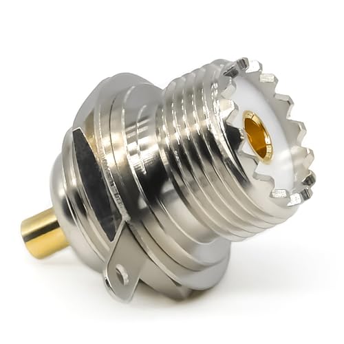 Conector Bulkhead UHF SO239 para montaje en panel, pack 2 piezas miniatura 2