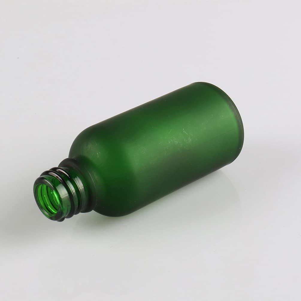 24 Pieza 30ml Verde mate Botellas de Cristal con Pipeta, 30 ml Frasco Cuentagotas Cristal con Tapón de Rosca Plata, Botella de Vidrio con Cuentagotas para Aceite Esencial Aromaterapia