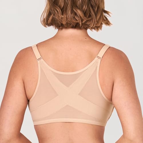 Image of DELIMIRA Women's Front Closure Posture Lace Bras | Full Coverage, Plus Size, Underwire, No Padding Unlined