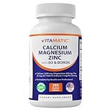 Vitamatic Calcium Magnesium Zinc D3 Boron | 365 Coated Tablets Supplement | Calcium 1200 mg, Magnesium 420mg, Zinc 25mg, Vitamin D3 1000 IU, Boron 1 mg | Non-GMO | Gluten Free | Made in USA