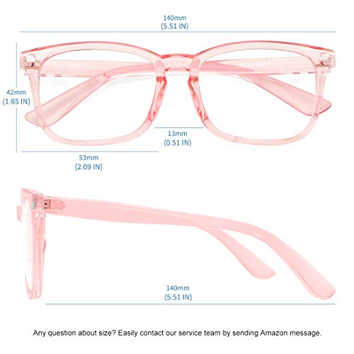 Image of MEETSUN 3-Pack Blue Light Blocking Glasses, Anti Eye Strain Headache (Sleep Better), Computer Glasses UV400 Lens (Coffee + Pink + Grey)