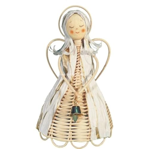 Rattan Angel Weaving Kit – DIY Basket Weaving Craft, Natural Peddig Reed, Illustrated Instructions (EN/ES), Handmade Holiday Decoration, Gift for Teens & Adults
