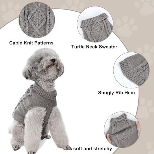 FWLWTWSS Hundepullover, Winter Warmer Hundepullover Kleine Hunde Rollkragen Strickpullover Hunde Pullover Weich Hundepulli Hundekostüm Hundebekleidung für Kleine Mittelgroße Hunde und Katzen Large
