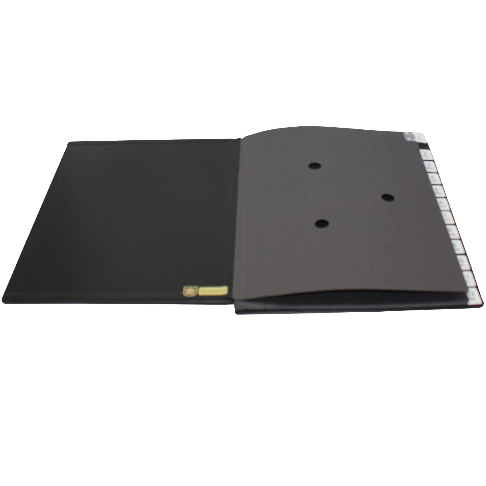 Classificatore con indice 1 – 12 (jan. dez.) in pelle bovina pieno liscio in Nero