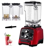 Frullatore professionale da 2 litri, frullatore ad alta velocità da 1800 W, spremiagrumi, macinino e tritaghiaccio, 6 modalità selezionabili, design a 6 lame, frullatore ad alta velocità per