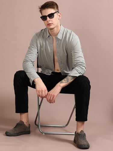 Image of StitchX Men's Cotton Pique Regular Fit Full Sleeve Solid Knitted Shirt XS-2XL