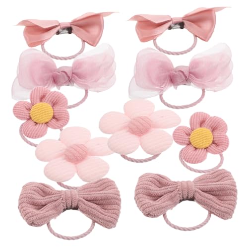 INOOMP 10Pcs Pet Hair Accessories Cute Dog Bowknots Hair Bands for Small Dogs Stylish Flower Headwear for Grooming and Pet Styling for Yorkies Puppies