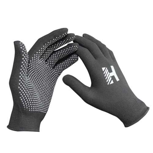 Image of Heega PVC Dotted Cricket Tennis and Batting Gloves for Men with Flexible and Secure Elastic Wrist | Extra Grip, Breathable Cotton Tennis Batting Gloves for Cricket (Grey, 1 Pair)